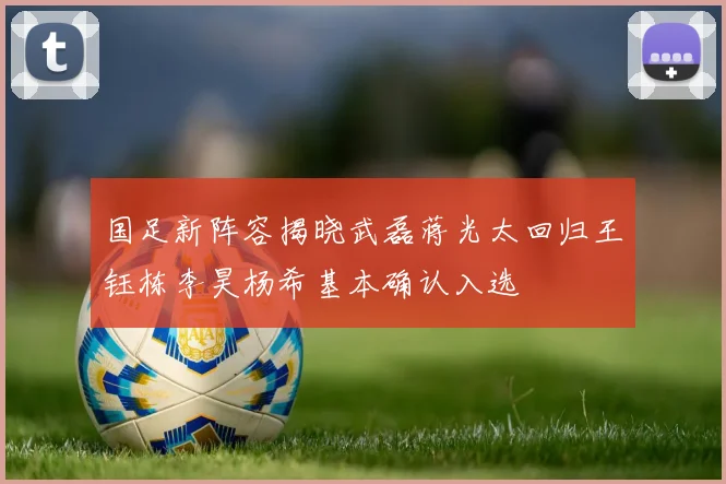 国足新阵容揭晓武磊蒋光太回归王钰栋李昊杨希基本确认入选